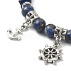 Natural Lapis Lazuli Chips Stretch Bracelet BJEW-JB09598-02-2