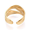 Ion Plating(IP) 304 Stainless Steel Cuff Ring RJEW-N038-112LG-3