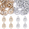 10Pcs 2 Colors Alloy Rhinestone Pendants ALRI-YW0001-28-2