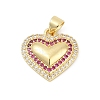 Brass Micro Pave Cubic Zirconia Pendants KK-D317-085G-1