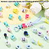 50Pcs UV Plating Opaque Acrylic Beads TACR-SP0001-38-5