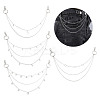 4Pcs 4 Style Butterfly & Cross & Sword Brass Pocket Pants Waist Chains with Zinc Alloy Clasps AJEW-GO00021-1