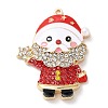 Christmas Zinc Alloy Rhinestone Pendnats PALLOY-K008-01D-KCG-1