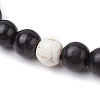 Synthetic Turquoise Beaded Stretch Bracelets for Women Men BJEW-JB11551-02-3