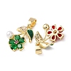 Brass Micro Pave Cubic Zirconia with ABS Plastic Imitation Pearl Pendants KK-Z141-05G-2