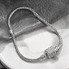 Brass Micro Pave Clear Cubic Zirconia Link Bracelets BJEW-S158-15P-2