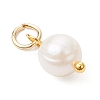 3Pcs 3 Colors Natural Cultured Freshwater Pearl Two Sides Polished Charms PALLOY-JF04036-5