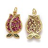 Brass Micro Pave Cubic Zirconia Pendants X-ZIRC-L100-031G-2
