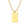 Stylish Stainless Steel 12 Zodiac Rectangle Pendant Necklaces for women GA2858-8-1