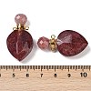 Natural Strawberry Quartz Faceted Teardrop Bottle Pendants G-A225-02G-06-3