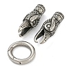Tibetan Style 304 Stainless Steel Spring Gate Rings FIND-Z046-04AS-03-1