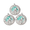 304 Stainless Steel Enamel Pendants STAS-P406-22P-1