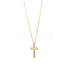 Hollow Cross 304 Stainless Steel Pendant Necklaces Ion Plating(IP) STAS-OY010-08G-3