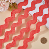 10 Yards Polyester Wavy Fringe Trim Ribbon OCOR-GF0004-25G-3