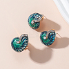 Fashionable high-end Alloy Enamel Conch Stud Earrings & Rings VO6722-1