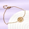 304 Stainless Steel Oval Pendant Necklaces & Bracelets & Stud Earrings Sets SJEW-P008-02G-3