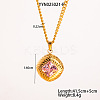 Retro Rhombus Stainless Steel Cubic Zirconia Pendant Necklaces for Women CQ6357-2-1