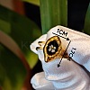304 Stainless Steel with Epoxy Dried Flower Cuff Rings FS-WG90479-07-1