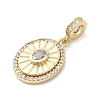 Brass Pave Clear Cubic Zirconia European Dangle Charms KK-H529-22G-2