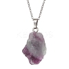 Natural Fluorite Nugget Pendant Necklaces NJEW-JN04507-01-4