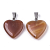 Heart Natural Carnelian Pendants G-Q438-17-2