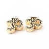 Rack Plating Brass Cubic Zirconia Beads KK-B051-04G-03-1