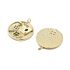 Brass With Cubic Zirconia And Enamel Pendants KK-Q006-18G-2