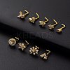 316L Surgical Stainless Steel Clear Cubic Zirconia L-Shaped Nose Rings WG135CD-20-1
