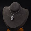 Anti-Tarnish 304 Stainless Steel & Plastic Pearl Paw Print Pendant Cable Chain Necklaces for Women STAS-Z114-16P-3
