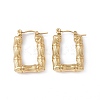 Ion Plating(IP) 304 Stainless Steel Rectangle with Bamboo Hoop Earrings for Women EJEW-G314-09G-1