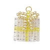 4Pcs 4 Colors Glass Seed Beaded Christmas Gift Pendants PALLOY-MZ00899-2