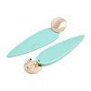 Brass Resin Teardrop Stud Earrings for Women EJEW-U030-01G-01-2