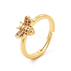 Cubic Zirconia Honeybee Adjustable Ring RJEW-D076-05G-4