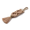 Handmade Macrame Nylon Thread Pendant Decorations HJEW-P019-06G-02-3