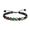 Natural Black Onyx Braided Bead Bracelets PW-WGD5537-05-1