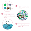 48Pcs 6 Styles Natural Rose Quartz & Blue Spot Jasper & Amethyst & Tiger Eye & Fluorite & Malaysia Jade Heart Charms with Platinum Tone Brass Loops PALLOY-DC00014-4
