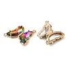Brass Pave Faceted Glass Connector Charms FIND-Z020-04J-2