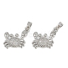Brass Micro Pave Cubic Zirconia Pendants KK-F908-04P-1