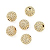 Round Brass Micro Pave Cubic Zirconia Beads LS-ZIRC-N016-01G-10mm-3