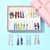 Natural & Synthetic Gemstone Dangle Earrings EJEW-FS00056-7