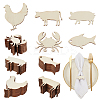 100Pcs 5 Styles Unfinished Wooden Cutouts WOOD-OC0002-90-1