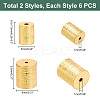   12Pcs 2 Style Brass Drawbench Beads KK-PH0005-14-2