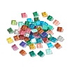 Square with Glitter Powder Mosaic Tiles Glass Cabochons DIY-P045-04-1