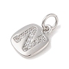 Rack Plating Brass Micro Pave CLear Cubic Zirconia Charms KK-E110-14P-N-2