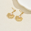 Fan Stainless Steel Dangle Stud Earrings MC7429-5