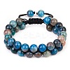 Natural Apatite Braided Bead Bracelet BJEW-SW00001-09-1