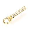 Brass Micro Pave Cubic Zirconia Charms ZIRC-O037-03G-3