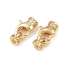Brass Micro Pave Clear Cubic Zirconia Cord Ends KK-C136-01G-1