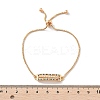 Rectangle Brass Micro Pave Cubic Zirconia Link Slider Bracelets KK-R217-52G-5
