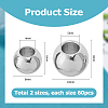 120Pcs 2 Styles 304 Stainless Steel European Beads FIND-HS0001-23-2